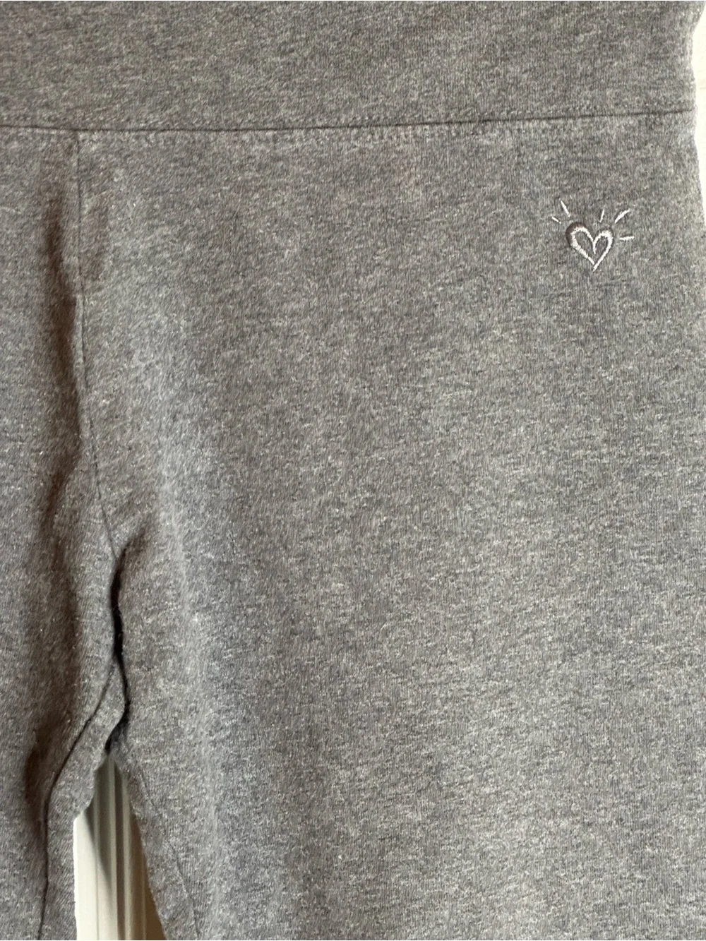 Justice Charcoal Gray Capri Leggings with Heart Accent